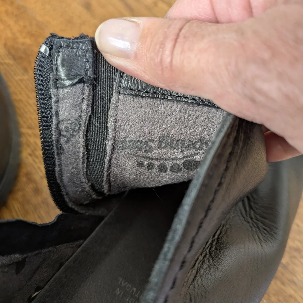 Black Leather Booties By Spring Step - Picture 6 of 7